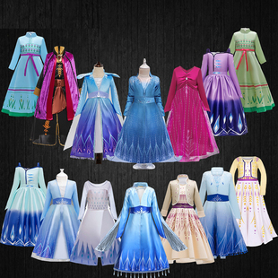 迪士尼女童公主连衣裙六一万圣节cosplay服装冰雪奇缘2爱沙裙子