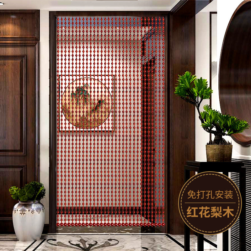 珠帘红花梨木门帘高档隔断帘保真客厅