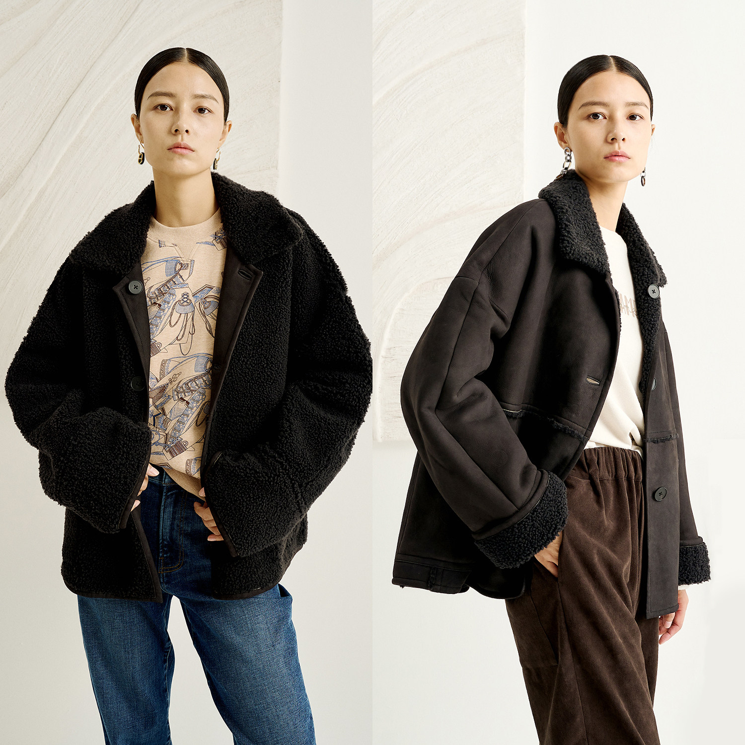 戎美pc0915271王炸欧洲laconseda细腻工艺两穿廓形皮毛一体