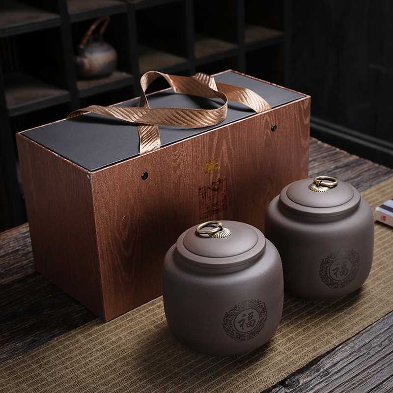 百顺福紫砂茶叶罐空礼盒装一斤红茶绿茶白茶龙井空包装盒通用定制
