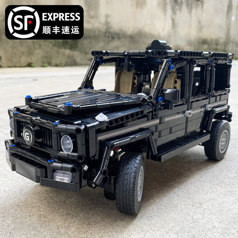积木越野车模型奔驰玩具展示静态g65