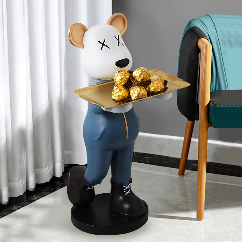 网红暴力熊大型落地卡通大摆件客厅装饰现代轻奢可爱收纳乔迁礼品