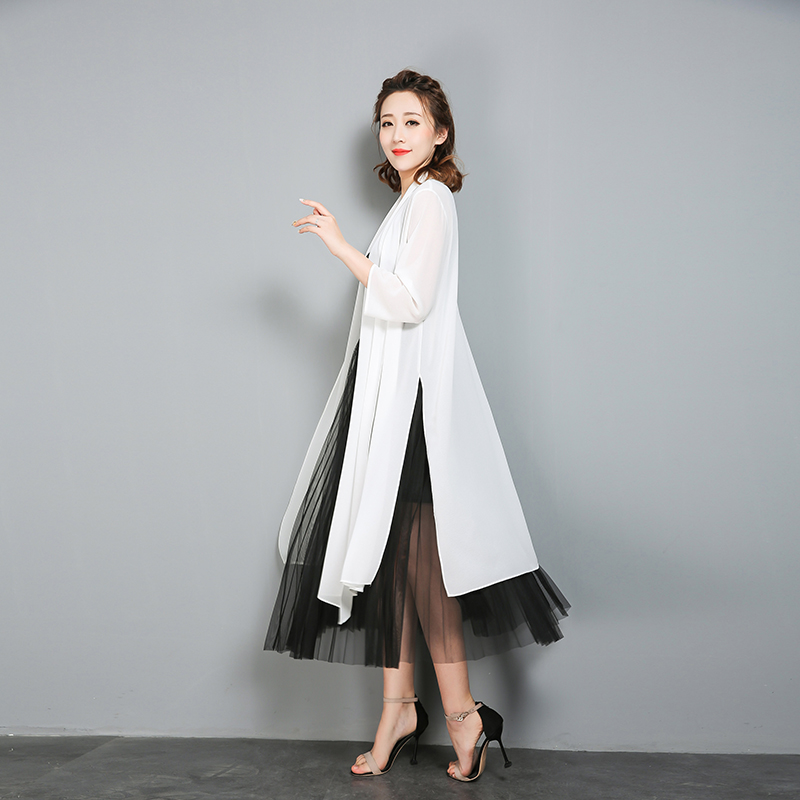 2019 summer Sunscreen fairy Mid length version Cardigan Chiffon jacket Outside the ride Shawl air conditioner Sleeve Shoppingin the Women's clothing/Boutique , Lace shirt/Chiffon shirt category - from Buy2taobao.com to provide professional Taobao agent buy service