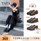 TATA他她女鞋六便士2025秋季皮鞋休闲乐福鞋新款黑色单鞋ETV01CA5