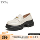TATA他她魔法侦探英伦厚底乐福鞋女鞋一脚蹬小皮鞋2025新7OL35AA5
