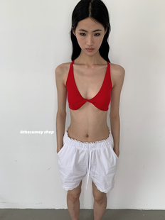 THESUMEY 辣妹挂脖吊带背心女2024夏季新款美背修身内搭打底上衣