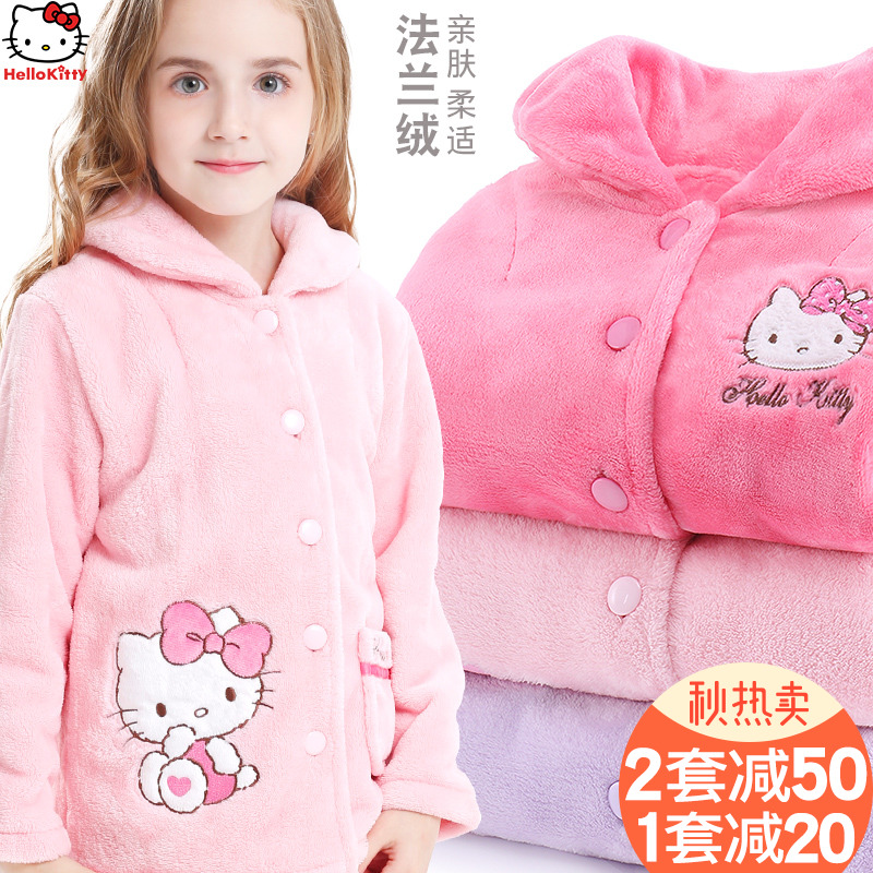 hallo kitty睡衣女哈喽kitty女童女童睡衣法兰绒套装珊瑚绒睡裤秋|ruв категории Детская одежда, детей дома, одежду, домашнего костюм - от Buy2taobao.com для оказания профессиональной услуги покупки агента Taobao