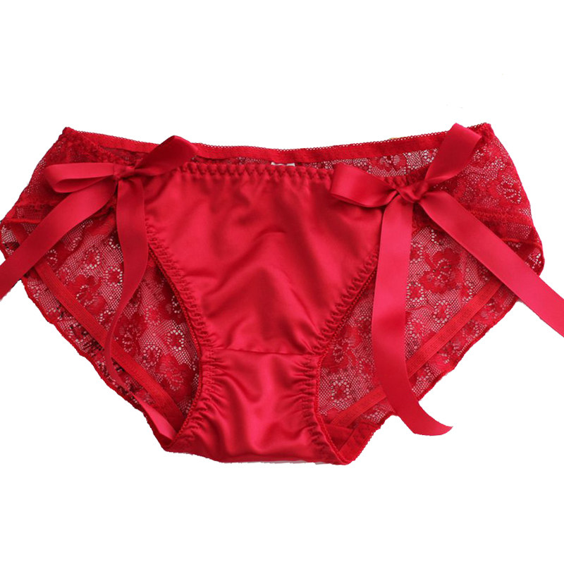 8网纱蕾丝红色新年性感本命年结婚红色长期款内裤女红内裤