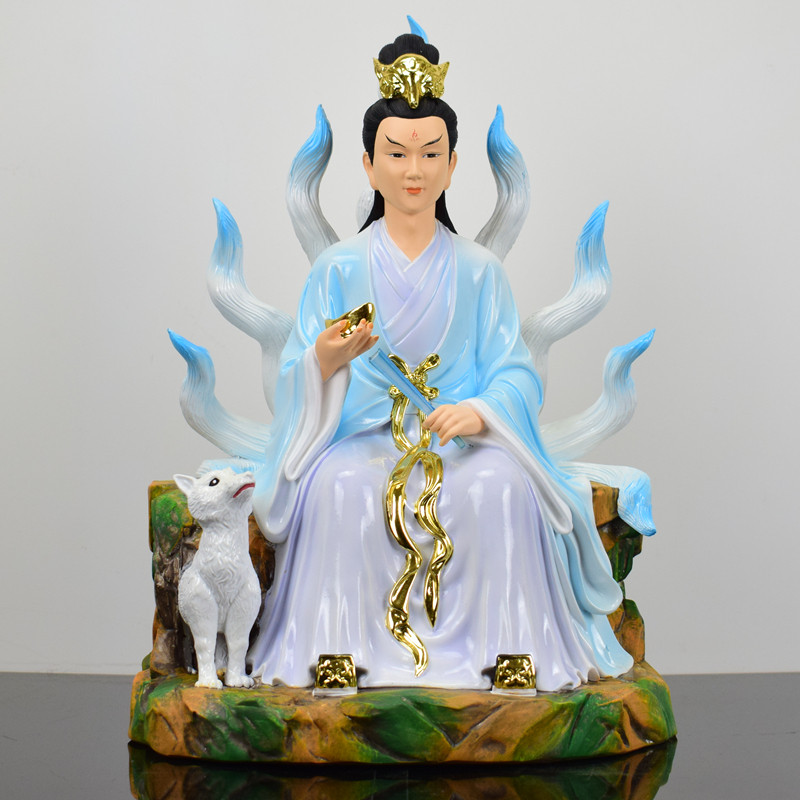 树脂神像佛像桃花招财玄狐供奉家居娘娘保家摆件