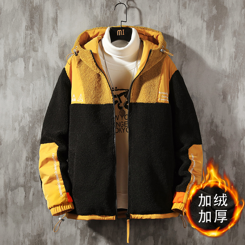 男士外套2019新款韓版潮ins工裝仿羊羔毛衣服秋冬裝上衣加絨夾克在類目 男裝, 夾克中 - 來自Buy2taobao.com提供專業的淘寶代購服務