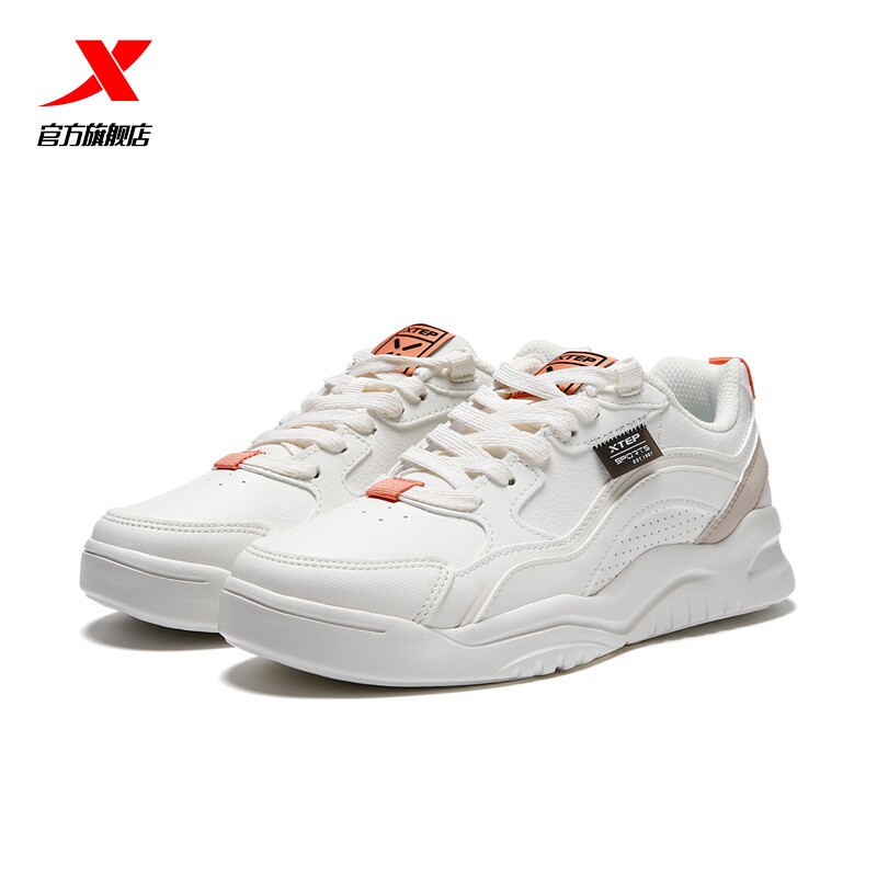 特步峰行女鞋板鞋2021夏季新款正品女士休闲白鞋学生运动鞋子