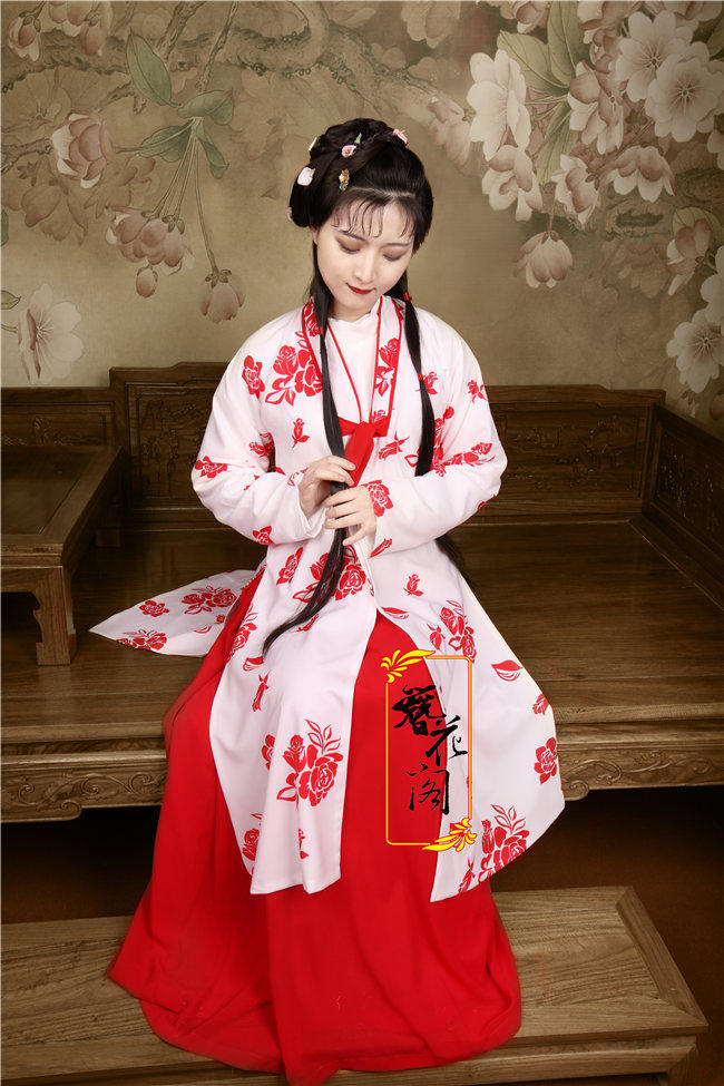 颦颦87版红楼梦服装红白汉服女装半领汉服