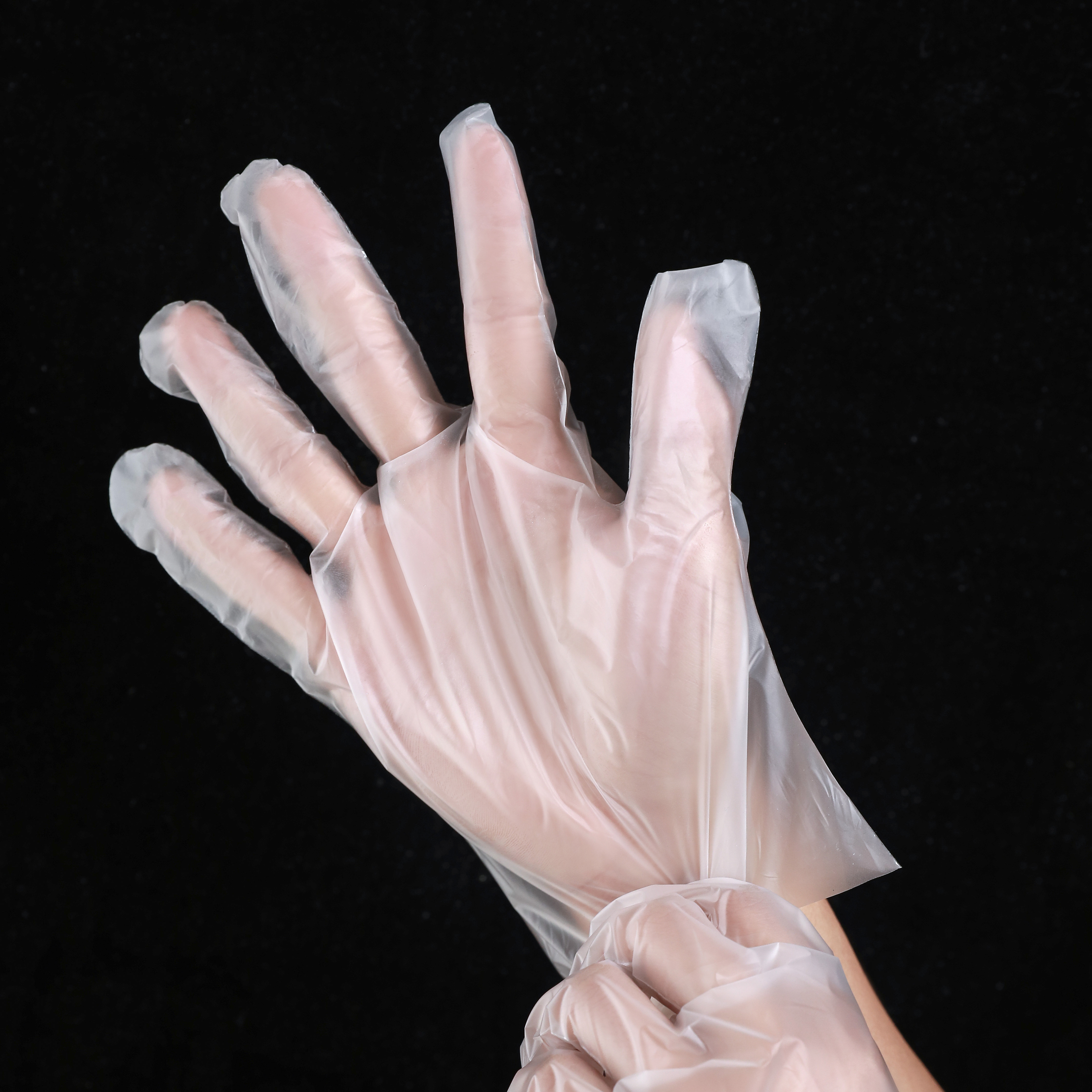 盒装tpe一次性手套100只食品餐饮烘焙特厚加长款独立包装透明包邮-mc