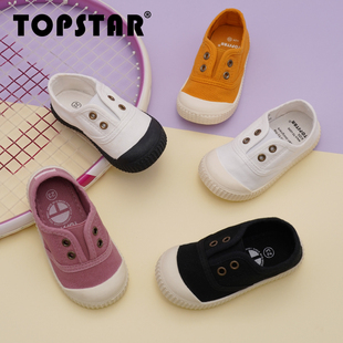 TOPSTAR儿童帆布鞋秋季软底宝宝布鞋小白鞋男童幼儿园女童室内鞋