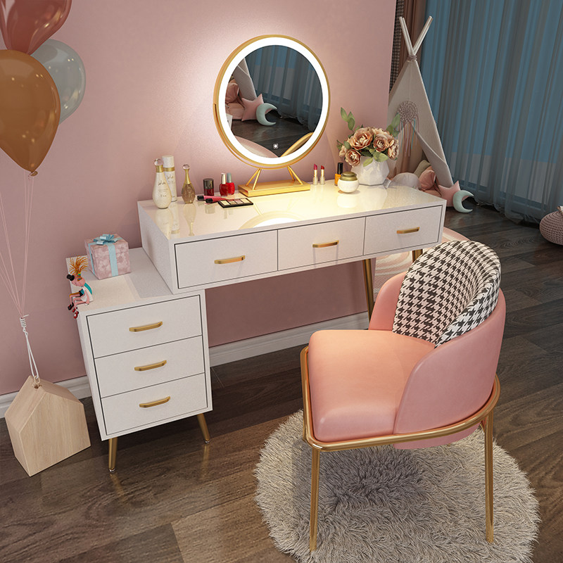 北欧梳妆台公主网红ins风收纳柜一体卧室小户型化妆桌子现代简约