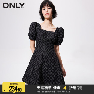 ONLY春季法式茶歇短裙收腰休闲牛仔连衣裙女|123242009