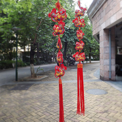 中国结挂件吉祥如意年年有余五福鱼串挂饰 春节送礼家居装饰