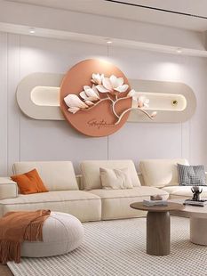 轻奢立体浮雕客厅装饰画卧室床头灯光壁画简约现代沙发背景墙挂画