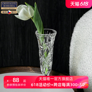 BOHEMIA捷克进口欧式玻璃花瓶 插花小号透明鲜花干花现代客厅摆件