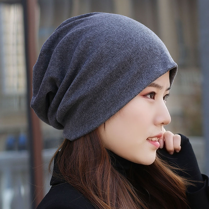 韩版包头帽男女纯色酷头巾帽春秋天情侣时尚堆堆帽空调帽光头帽潮