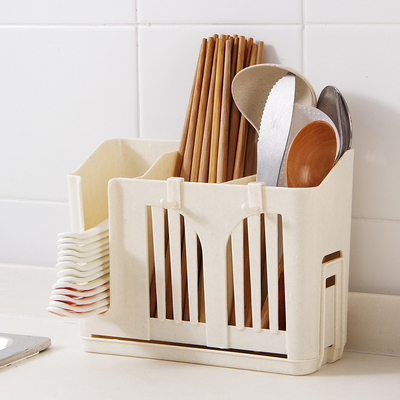 厨房免打孔筷子笼 无痕贴壁挂式筷子架筷笼 沥水餐具收纳架筷子筒