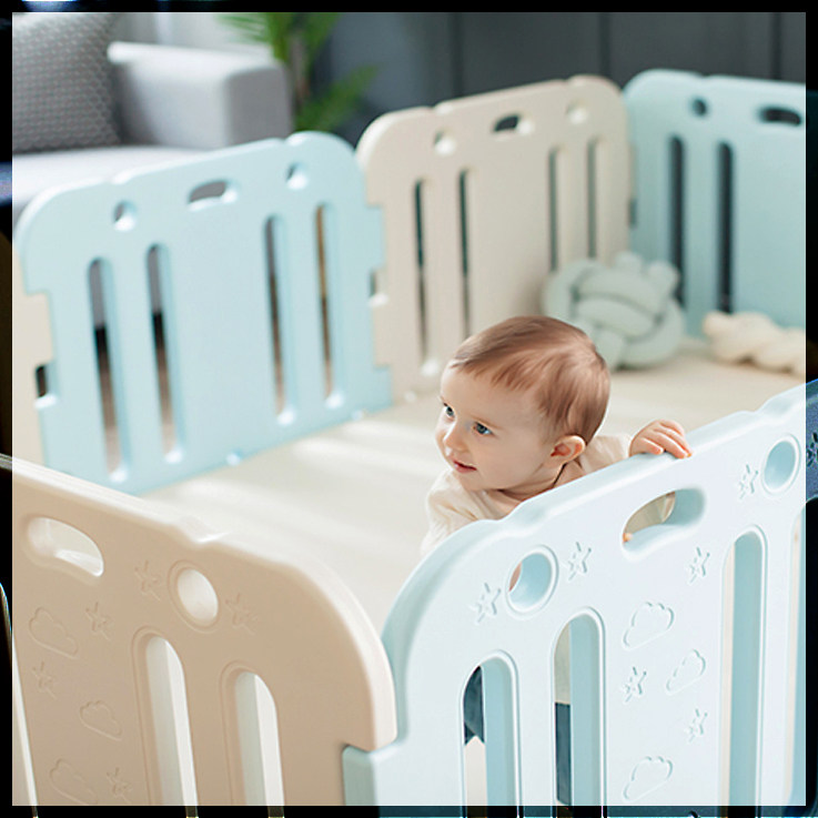 韩国进口ggumbi婴幼儿童防推安全围栏宝宝游戏防护栏可配爬行垫