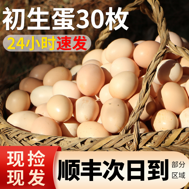 乡公馆鸡蛋新鲜初生蛋30枚正宗农家散养土鸡蛋草鸡蛋笨鸡蛋谷物蛋
