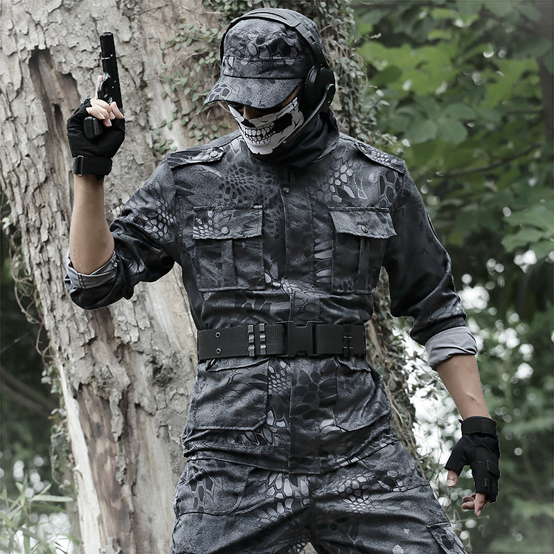 迷彩服套装男军迷军装特种兵野战蟒纹作训冬季耐磨工作服迷彩套装