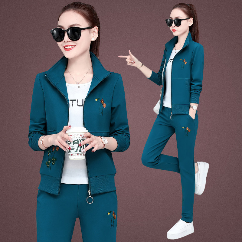 年新款女土春装套装三件套时尚25休闲35周岁18春季运动服远动优惠券