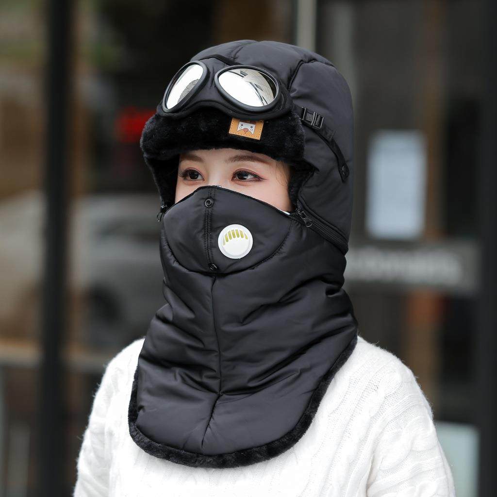 防风防冻雷锋帽冬季保暖男女帽子骑车电动车加长护脖护耳加长棉帽