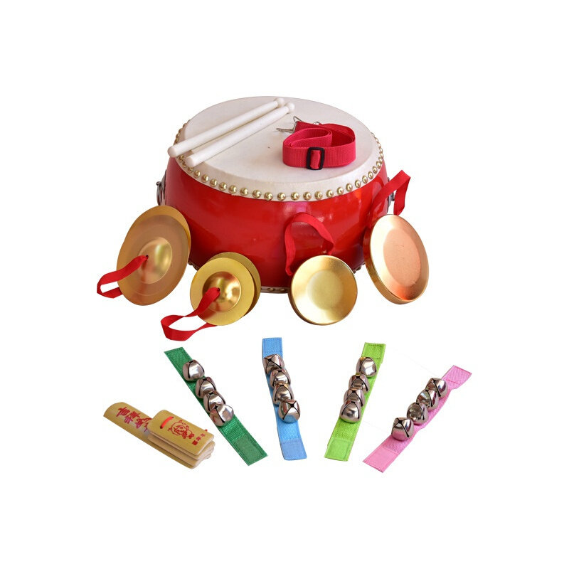 乐器旗舰店儿童鼓鼓牛皮小锣鼓幼儿园打击乐器敲打鼓堂鼓