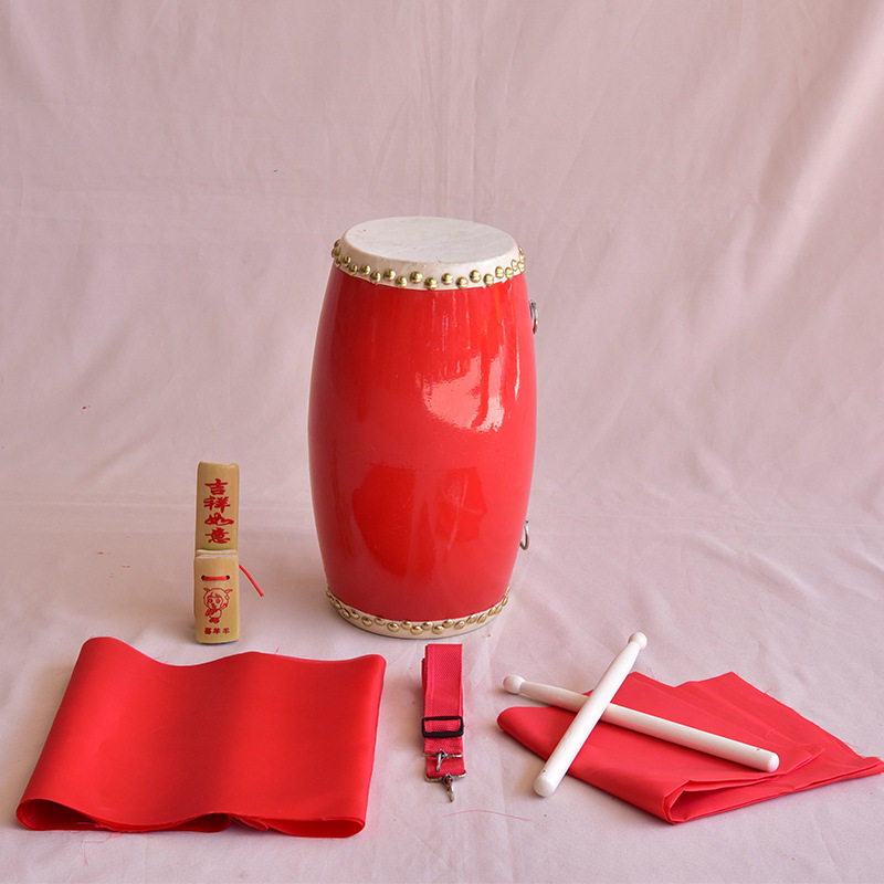 旗舰店牛皮腰鼓儿童小腰鼓成人幼儿园打击乐器