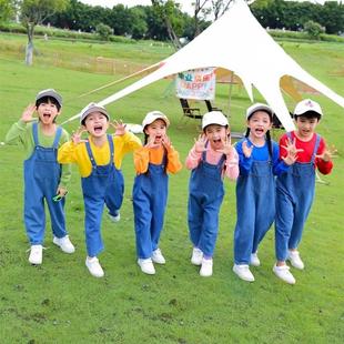 儿童节服装新款小学生六一啦啦队合唱演出服幼儿园班服表演背带裤