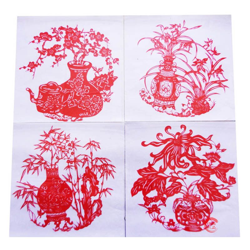 a set handmade paper cuts Merlin, bamboo and chrysanthemum series Leaflets packing Paper-cuts for Window Decoration Pattern Decorative painting giftin the Arts and crafts , Folk arts and crafts Features , Paper cut category - from Buy2taobao.com to provide professional Taobao agent buy service