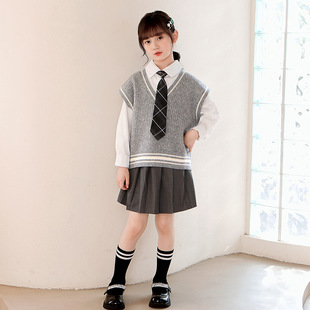 女童秋装套装2023新款洋气时髦儿童大童女装春秋季女孩学院风衣服