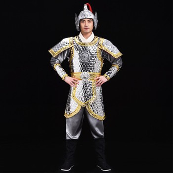古代士兵盔甲演出服成人古装将军铠甲衣服唐宋cos将士盔甲舞台装