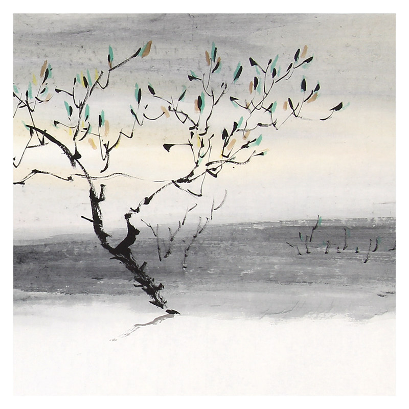 李贵《晨曦》1.8米横幅 职业画家 中国花鸟研究会理事 带合影