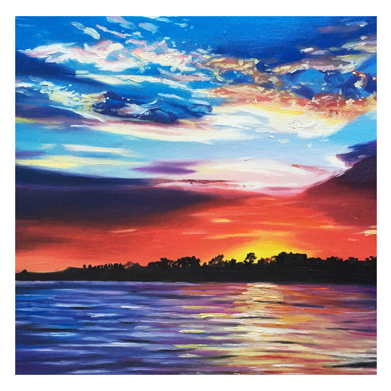 吴娜《夜色的海岸》 布面油画