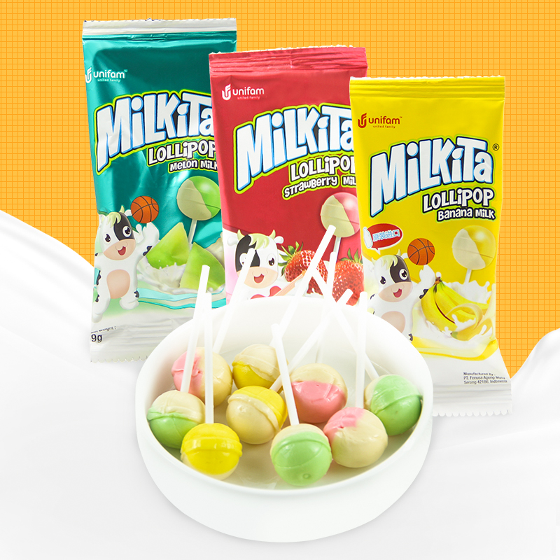 印尼进口Milkita优你康草莓哈密瓜双味棒棒糖9g/支儿童糖果零食|msdalam kategori makanan ringan/Nuts/Specialty, Gula-gula dan makanan ringan/Jelly/Pudding, gula-gula - dari Buy2taobao.com untuk memberikan perkhidmatan ejen Taobao profesional membeli