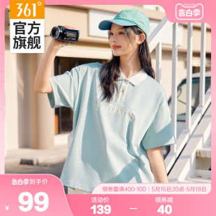 361POLO衫女2024夏季新款宽松休闲翻领短袖女士透气轻薄运动T恤