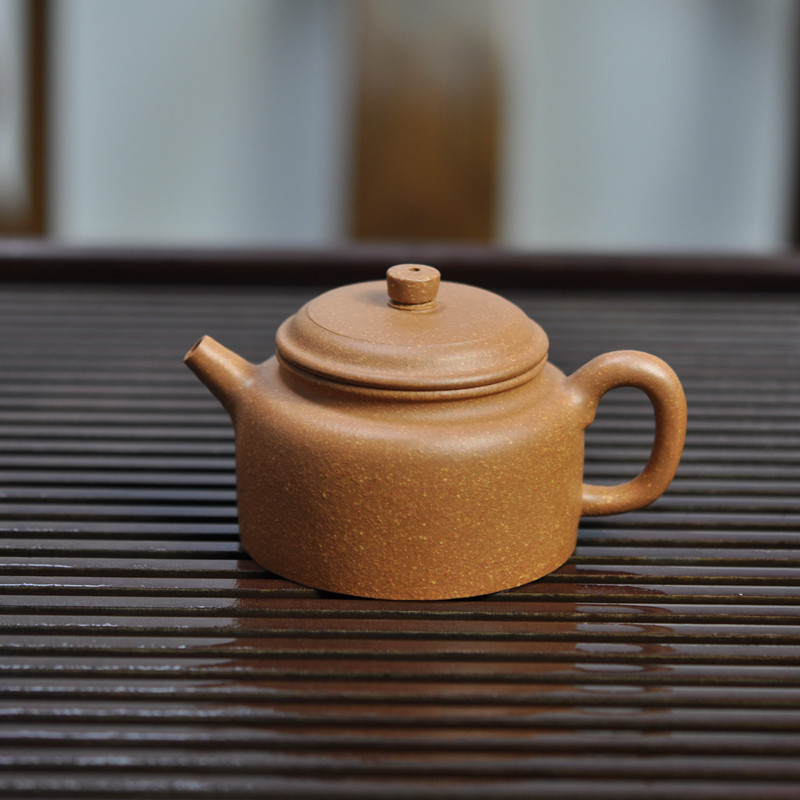 友兰轩原矿葵黄老段团泥紫砂茶壶具中品传统老款样德中钟壶纯手工
