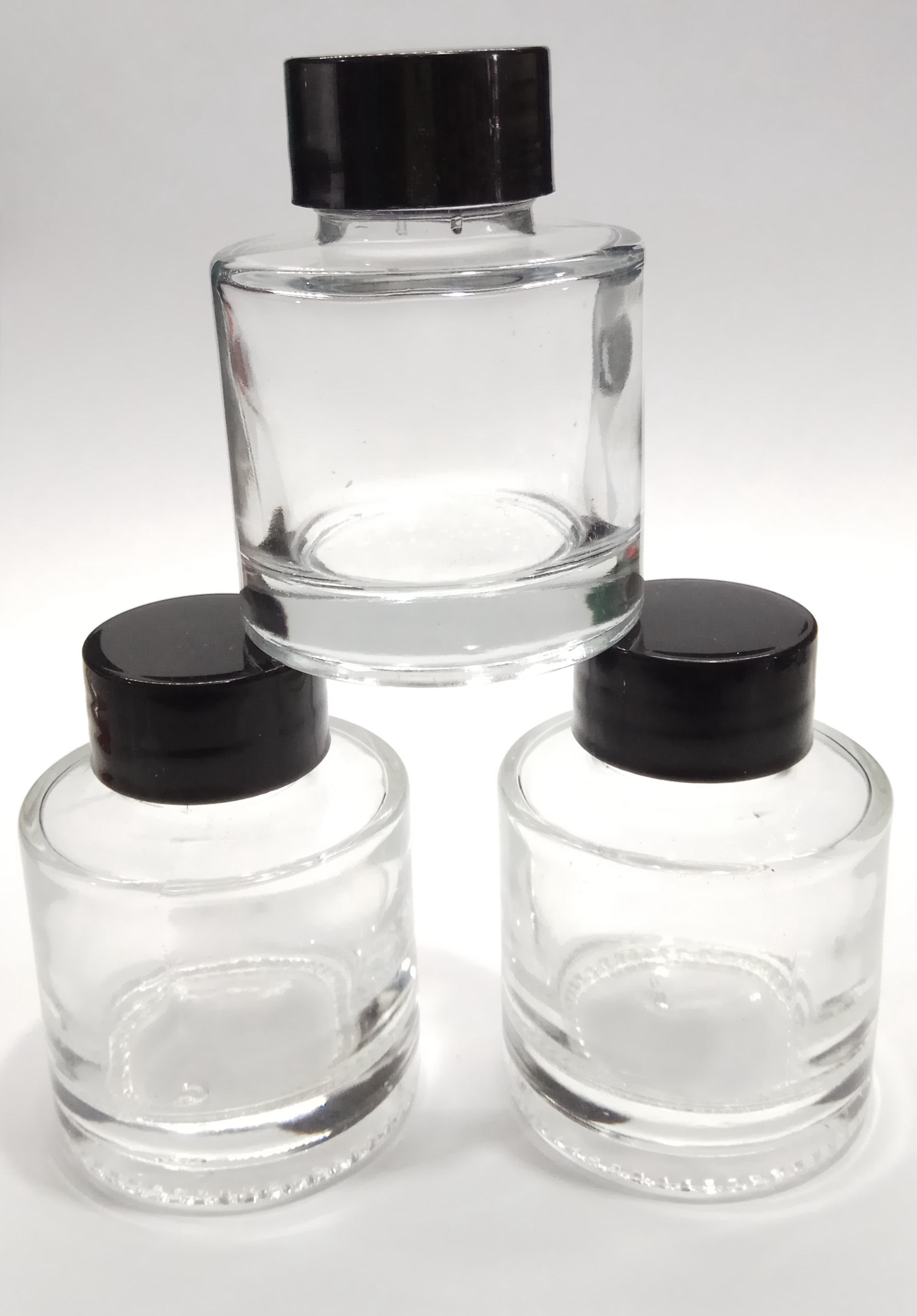 50ml圆形墨水瓶小圆瓶透明彩墨分装空瓶钢笔墨水分装瓶玻璃瓶透明