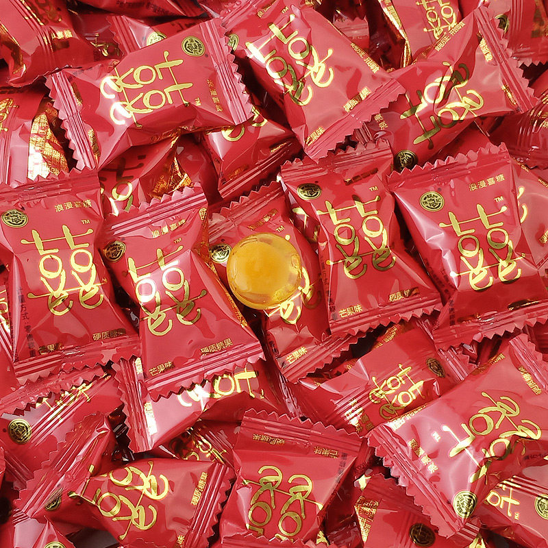 徐福记糖果浪漫喜糖500g散装水果硬糖水蜜桃芒果口味结婚喜庆零食