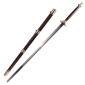 龙泉市泉字号宝剑铜装不锈钢双手剑武术太极八卦螳螂剑长剑未开刃