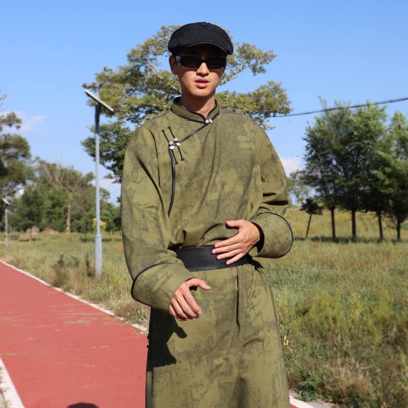 新式蒙古袍男士长款高端蒙古服装日常