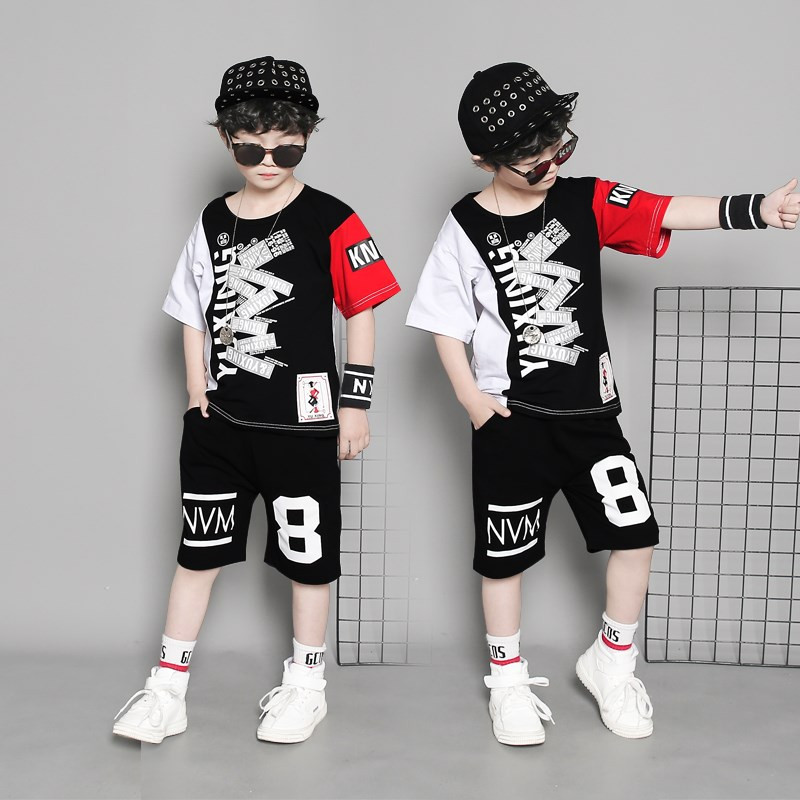 儿童街舞套装男童嘻哈现代爵士舞蹈服装夏季六一幼儿园表演出服潮在类目 童装/婴儿装/亲子装, 儿童演出服中 - 来自Buy2taobao.com提供专业的淘宝代购服务