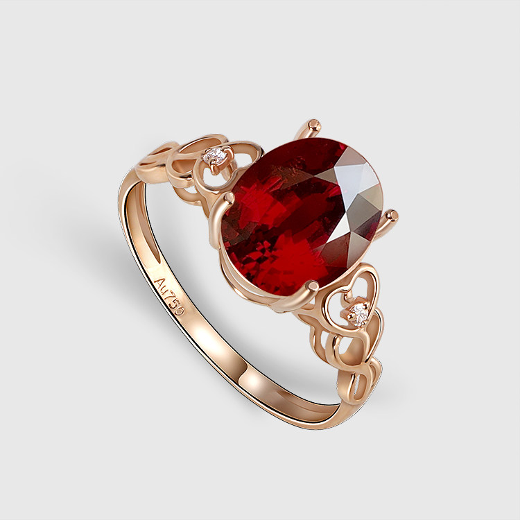 热销18k金戒指空托女款碧玺红宝石彩宝戒托镶嵌加工私人珠宝定制