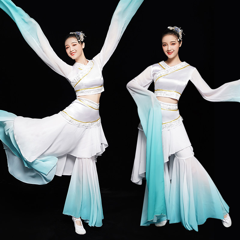 采薇舞蹈服装水袖舞女飘逸仙女汉服_圣蜜丽旗舰店