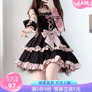 情动芭蕾打歌服JSK霸气辣妹cos洛丽塔裙子短款二段lolita裙软胖妹