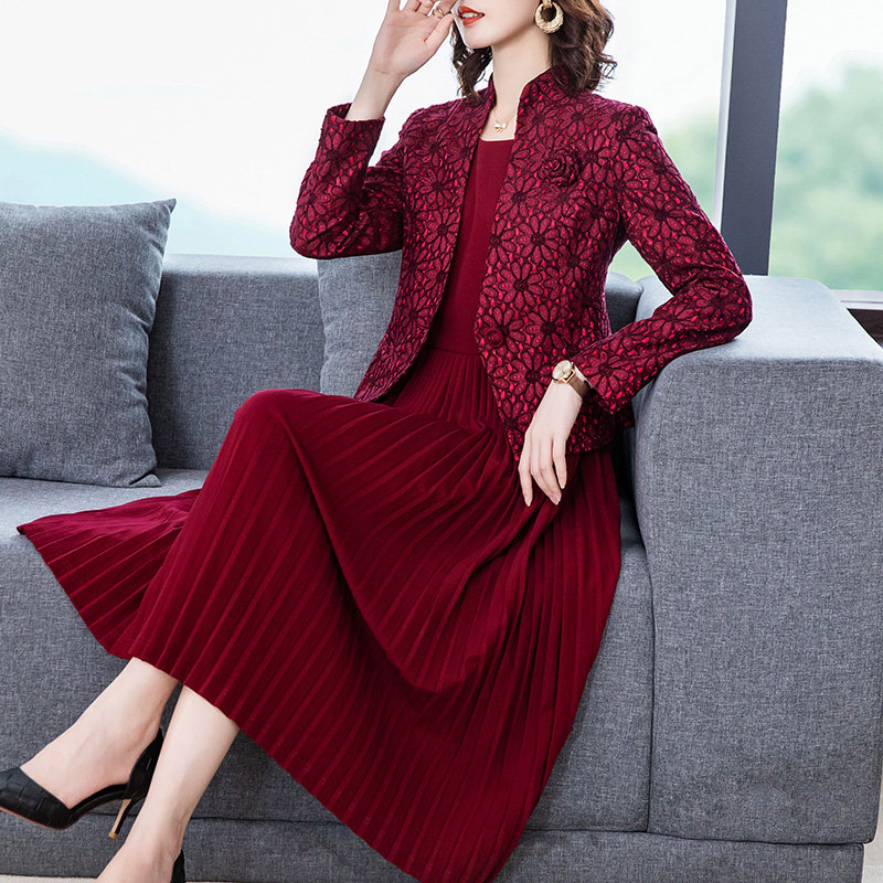 婚礼妈妈装套装冬装婚宴